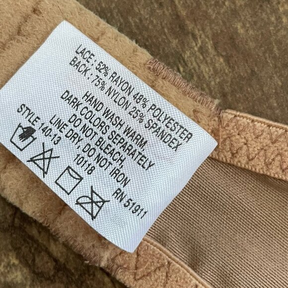 Lunaire 36D Bra Sevilla Tan Lace Animal Print Semi Demi Underwire Sheer 14013 - Picture 9 of 9